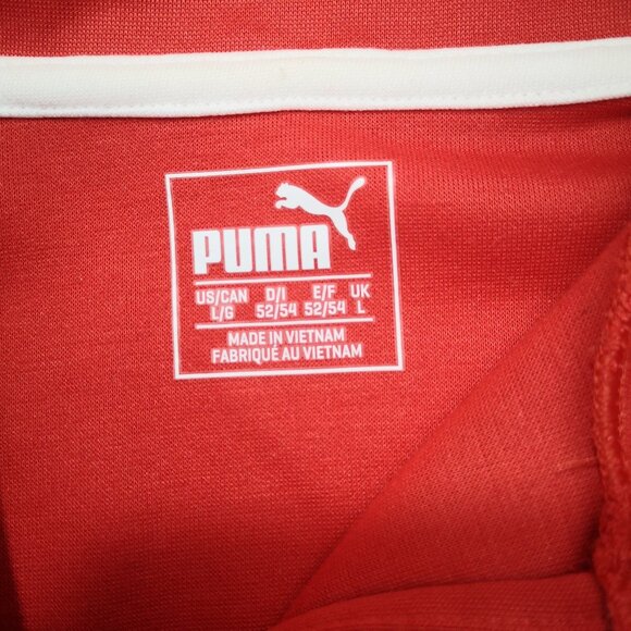Puma Dry Cell Men's Size Large Red & White 1/4 Zip Closure Pullover - Picture 3 of 13
